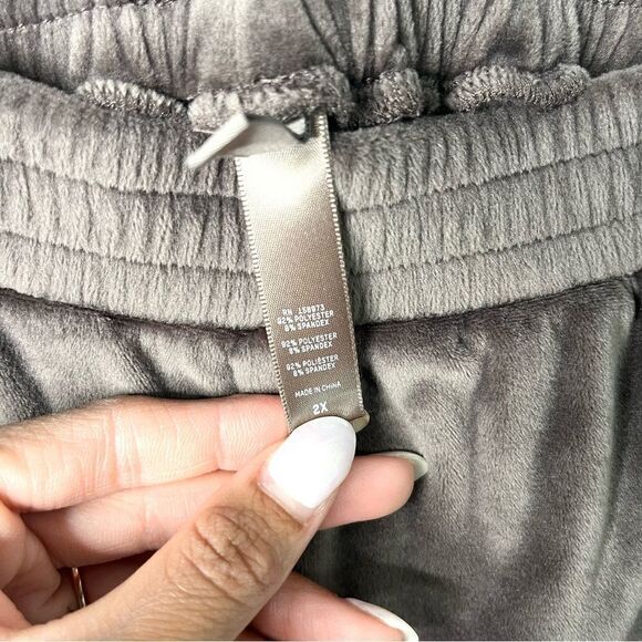 Skims Pants Women’s 2X Light Taupe Brown Velour Wide Leg Plus Size - Picture 5 of 7